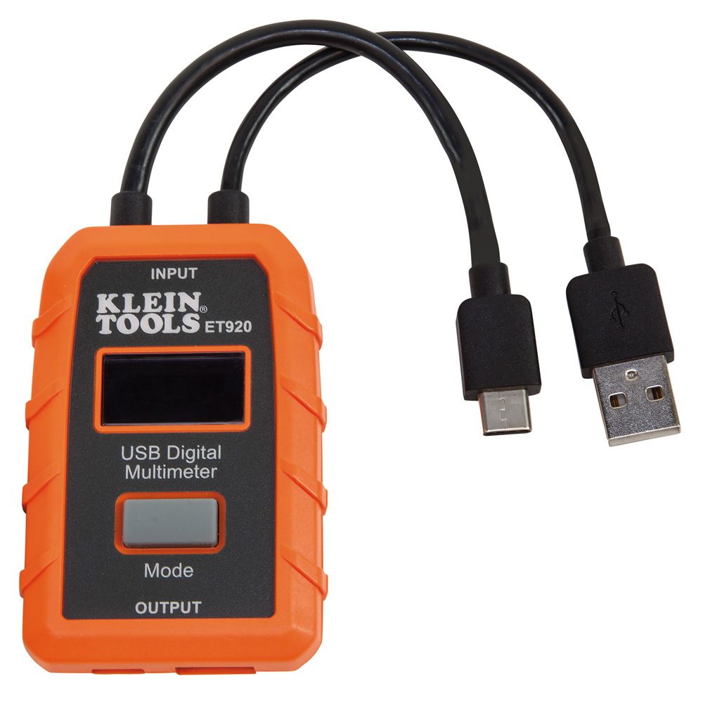 USB Digital Meter, USB-A and USB-C - Klein Tools