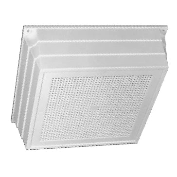 Fourjay Square Surface Mount Baffle with Speaker 8" 5oz driver & 25/70 volt 4 watt transformer fully assembled White