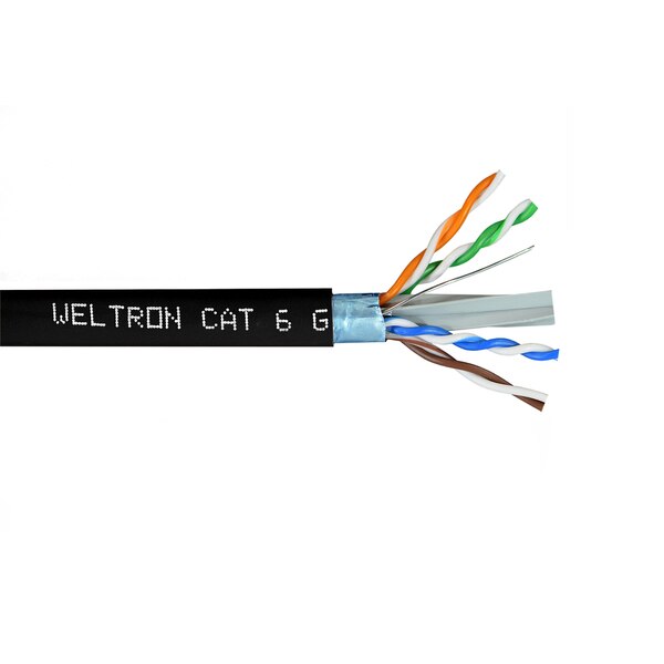 Weltron Black Category 6 F/UTP 23AWG Solid CMR Bulk Wire