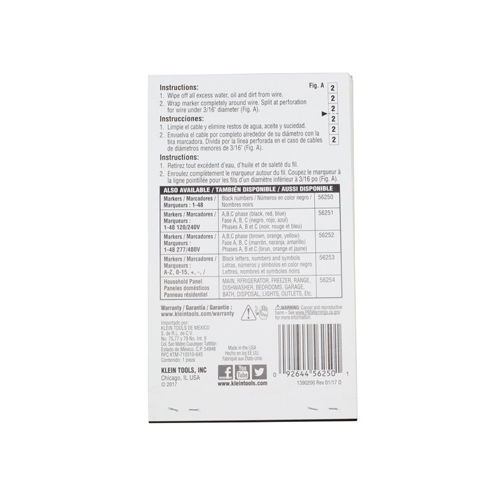 Klein Tools Wire Marker Book, 1-48