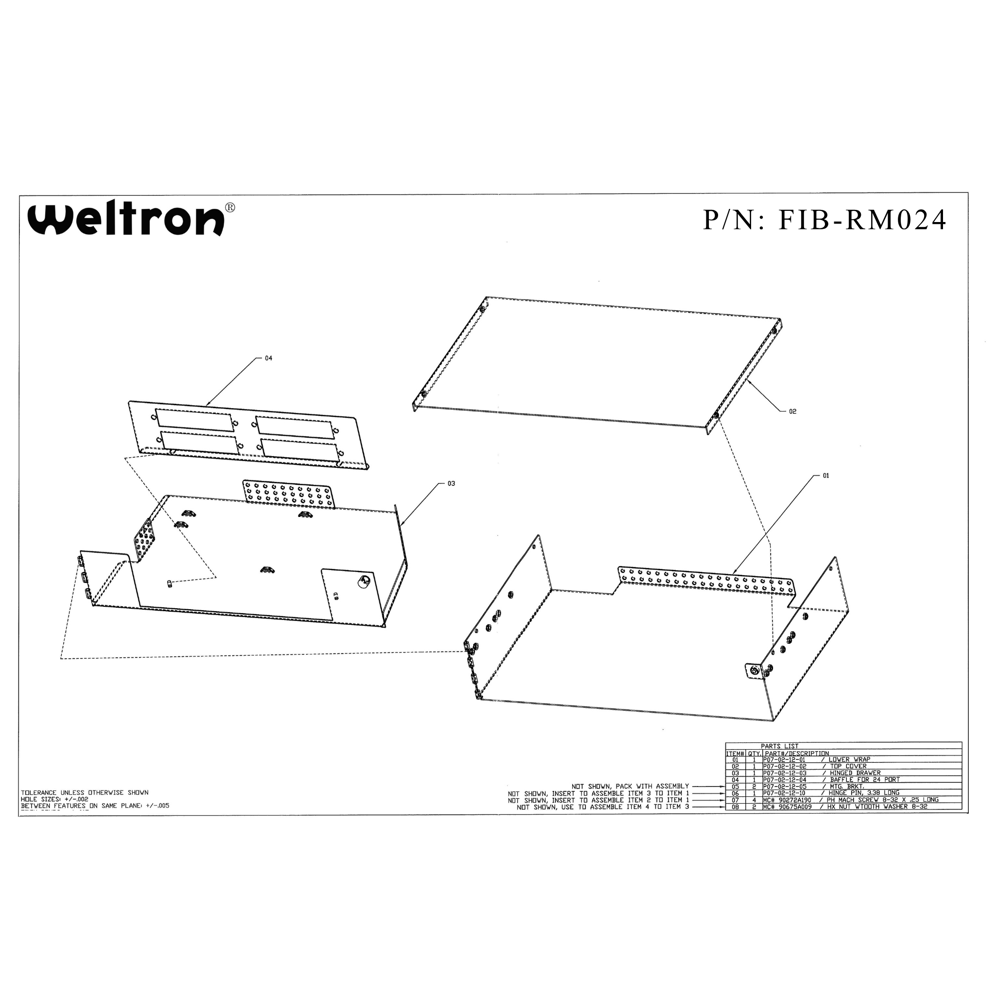 Weltron 24 Port Rack Mount Fiber Enclosure
