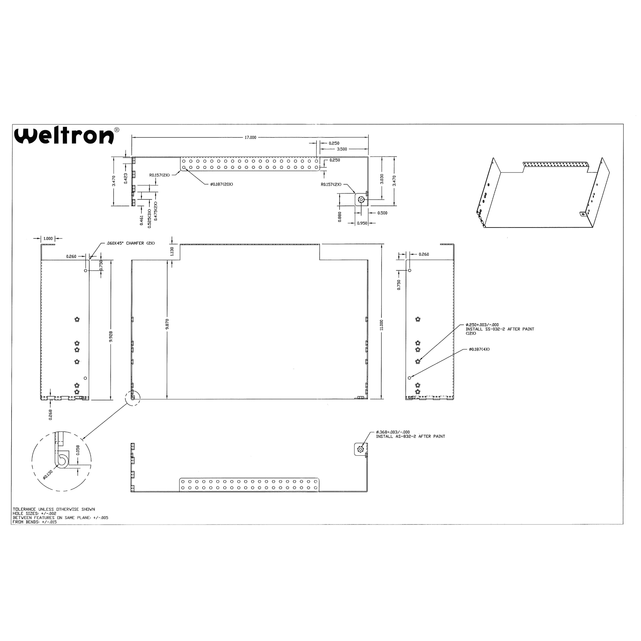 Weltron 24 Port Rack Mount Fiber Enclosure