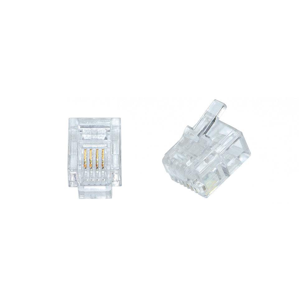 RJ-11, 6P4C Modular Plug for Flat Cable