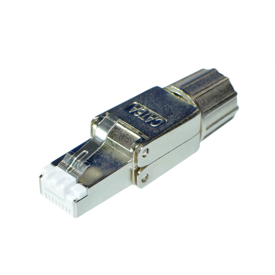 DIGITUS Connettore RJ45 Cat.6A Schermato – Montaggio Tool-Free In 60 Secondi, Adatto A PoE E 10GbE, Per Cavi Rigidi E Flessibili (Metallo) - 4