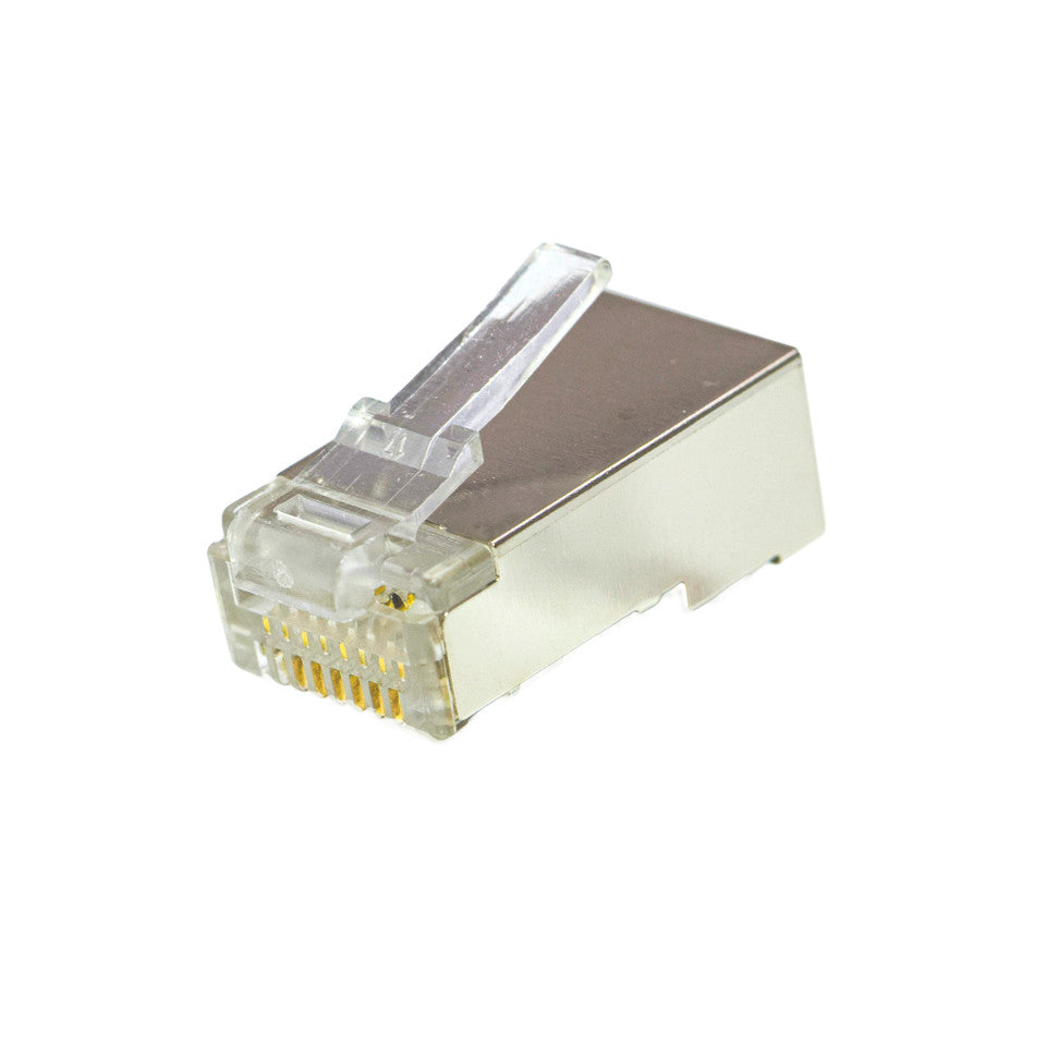 Category 6A Shielded RJ45 Modular Plug with Loading Bar for Solid Cable