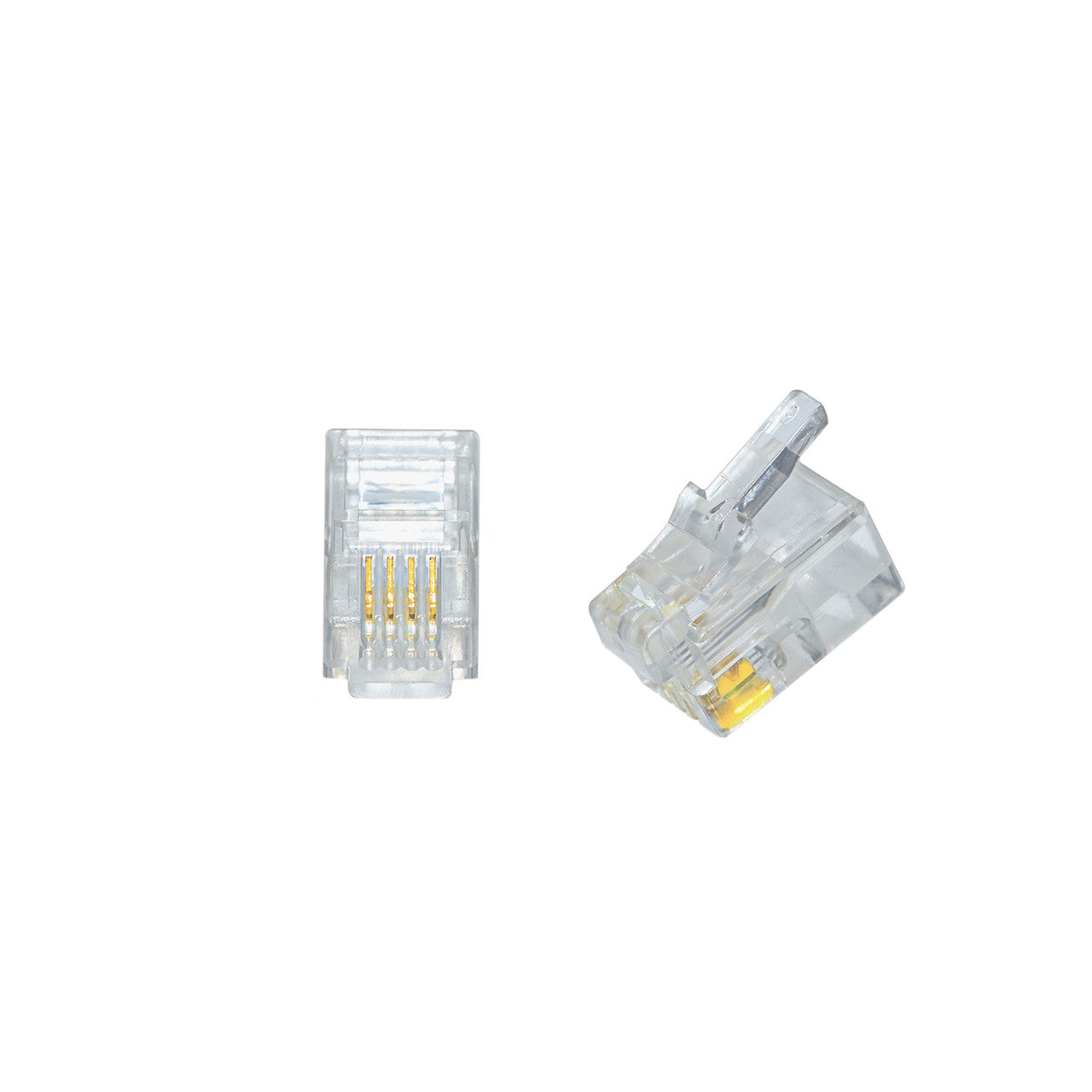Weltron RJ-22/RJ-9 4P4C Modular Handset Plug For Flat Cable 100pc Jar