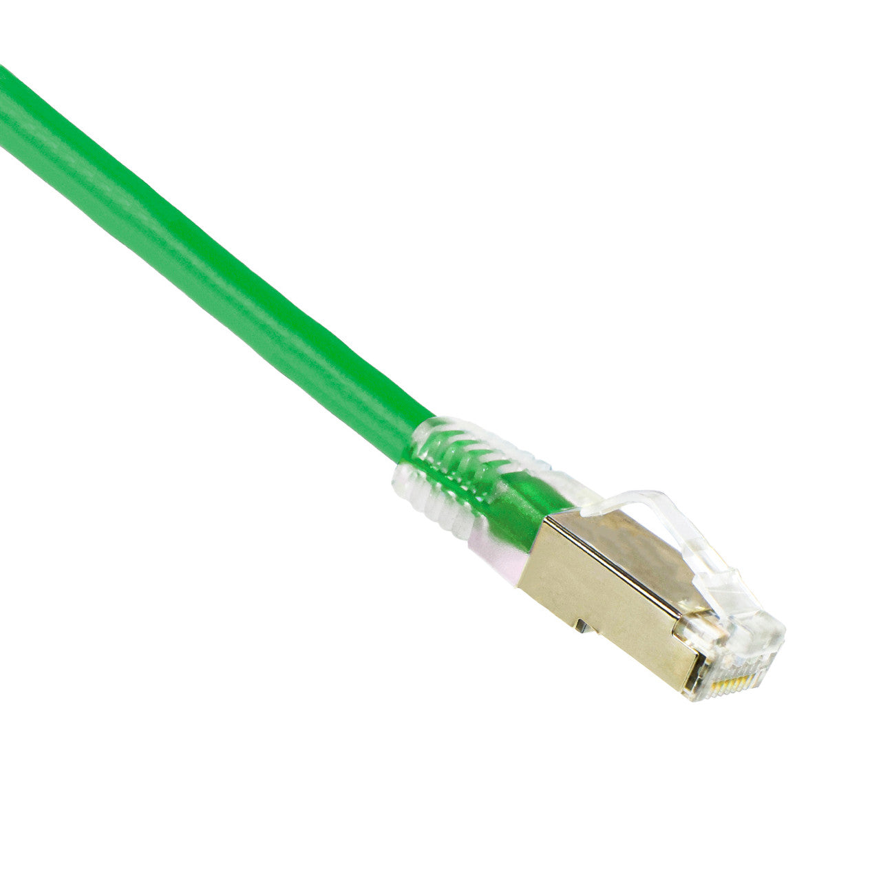 1FT Green Category 6A CM Shielded S/FTP 26AWG Patch Cable