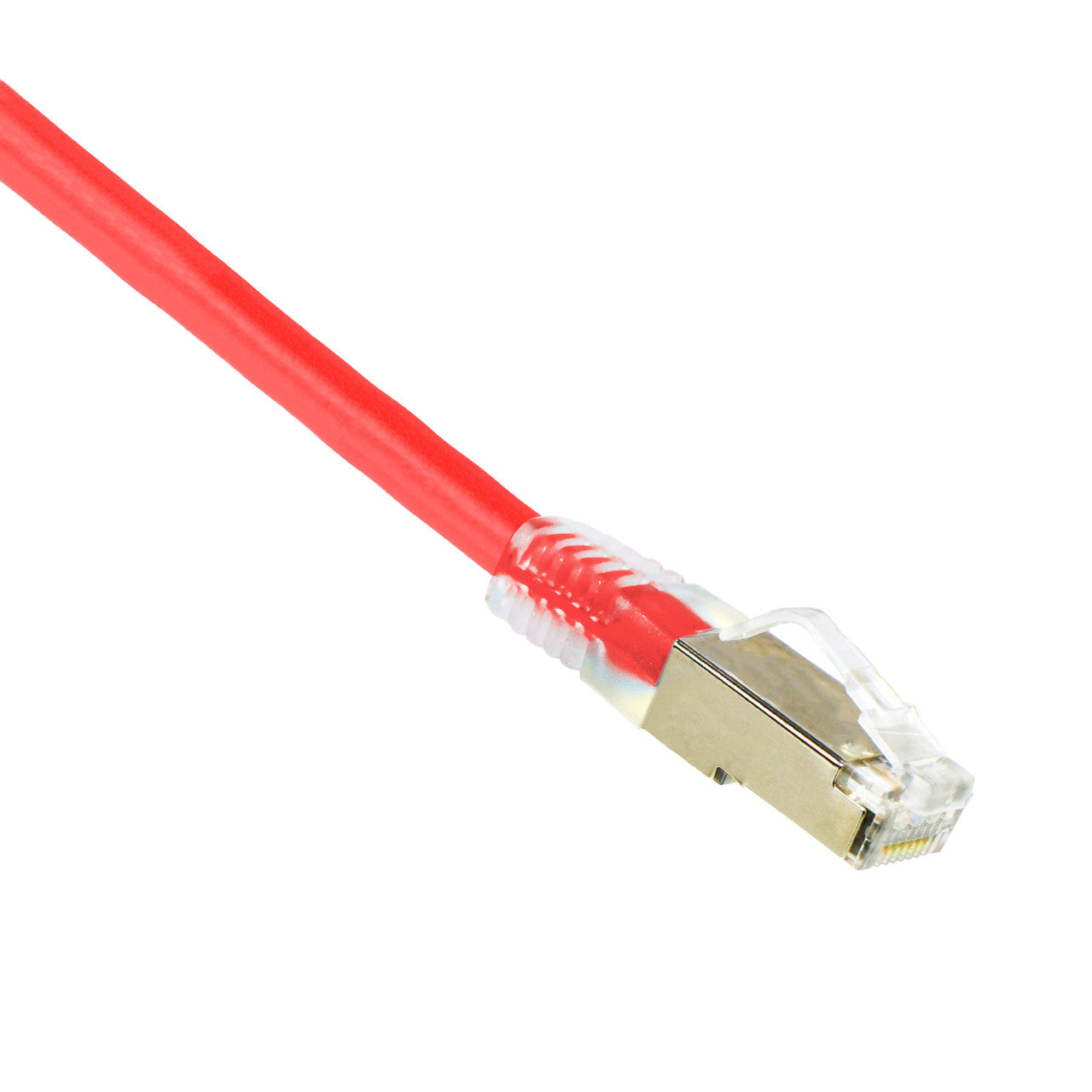 1FT Red Category 6A CM Shielded S/FTP 26AWG Patch Cable
