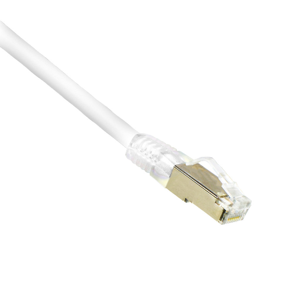 1FT White Category 6A CM Shielded S/FTP 26AWG Patch Cable