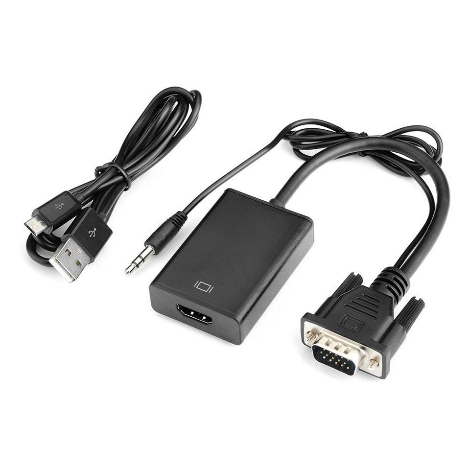 Weltron VGA Male to HDMI Female W/ Audio Converter