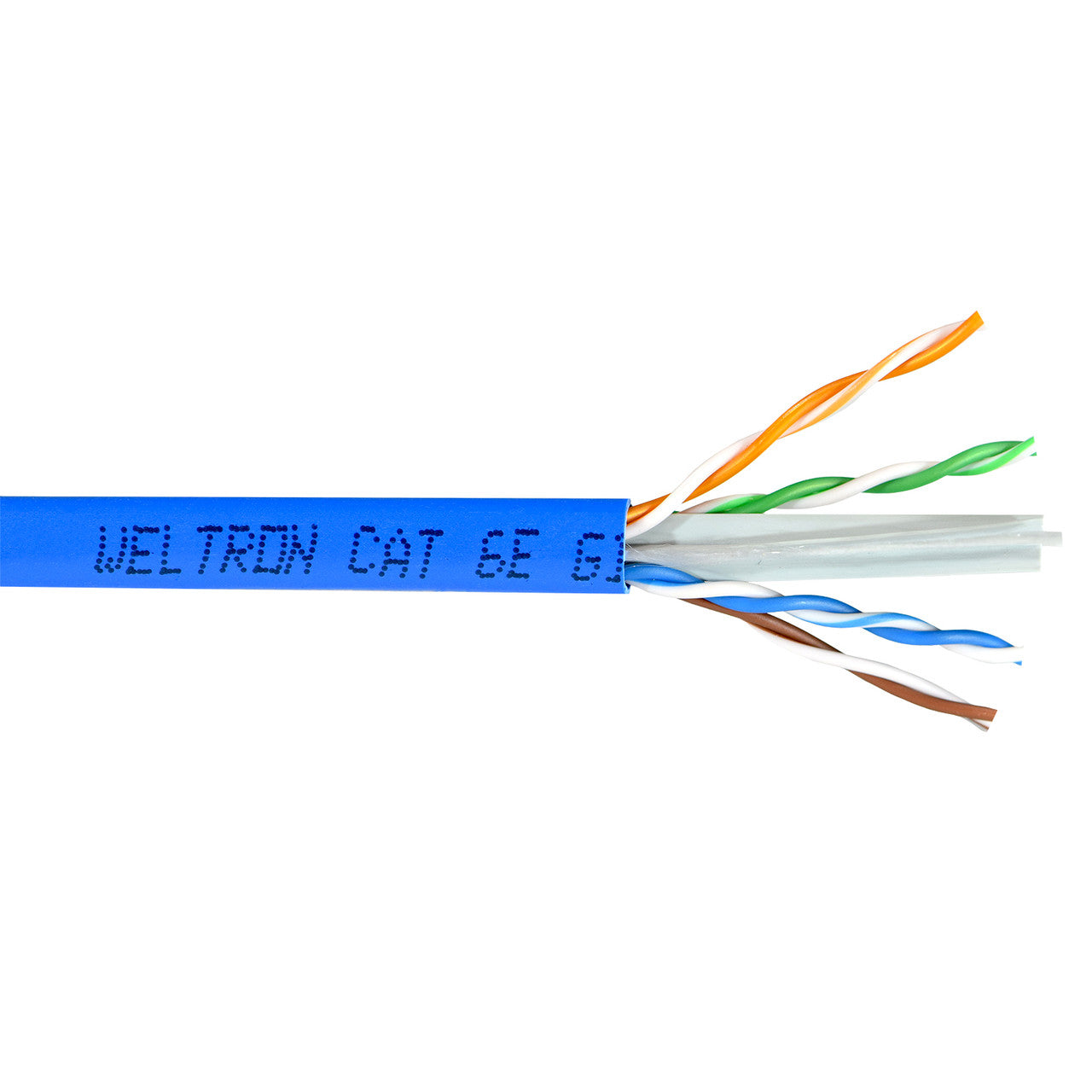 Weltron 1000FT Blue Category 6 U/UTP 23AWG Solid CMR Bulk Cable