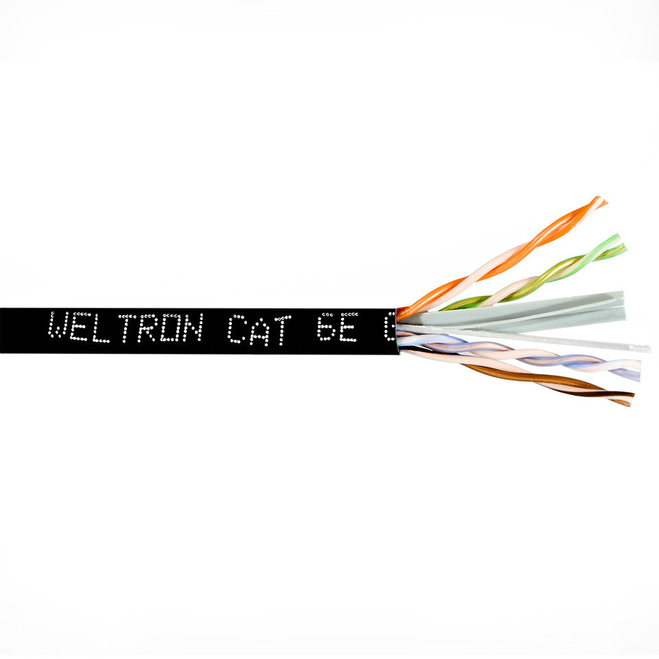 Weltron Black Category 6 Solid 23AWG U/UTP CMP (Plenum)