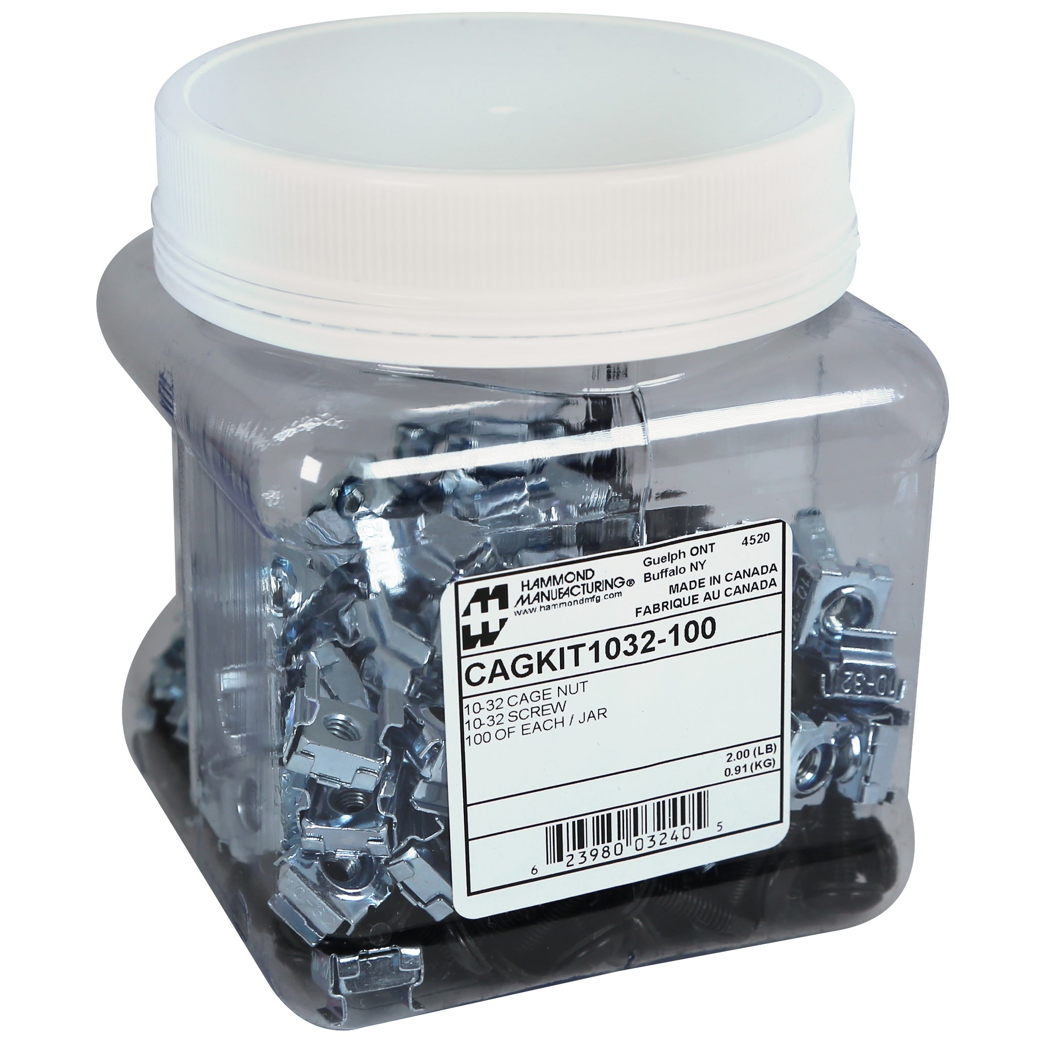Hammond 100PK 10-32 CAGNUTS & SCREWS