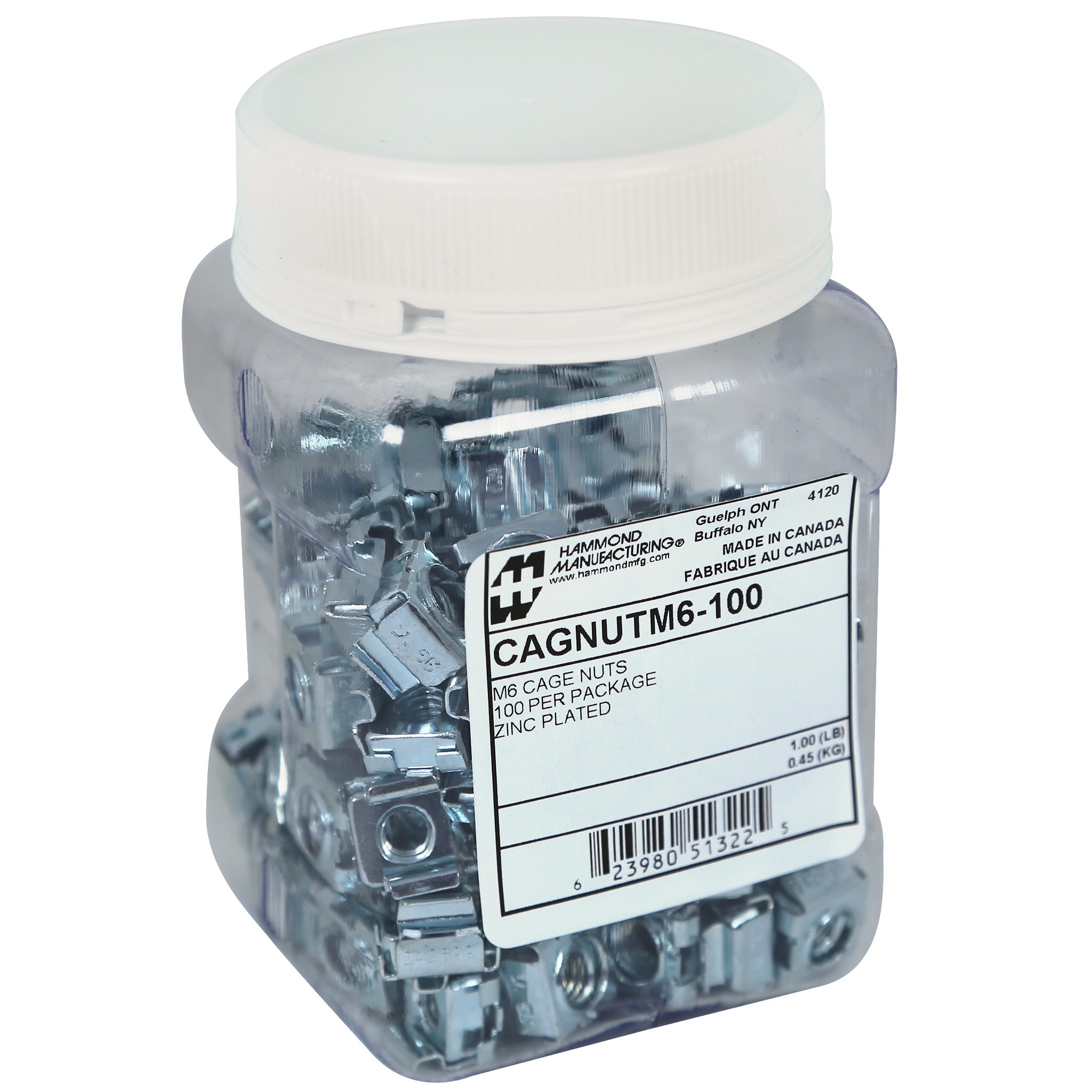 Hammond 100PK M6 CAGNUTS
