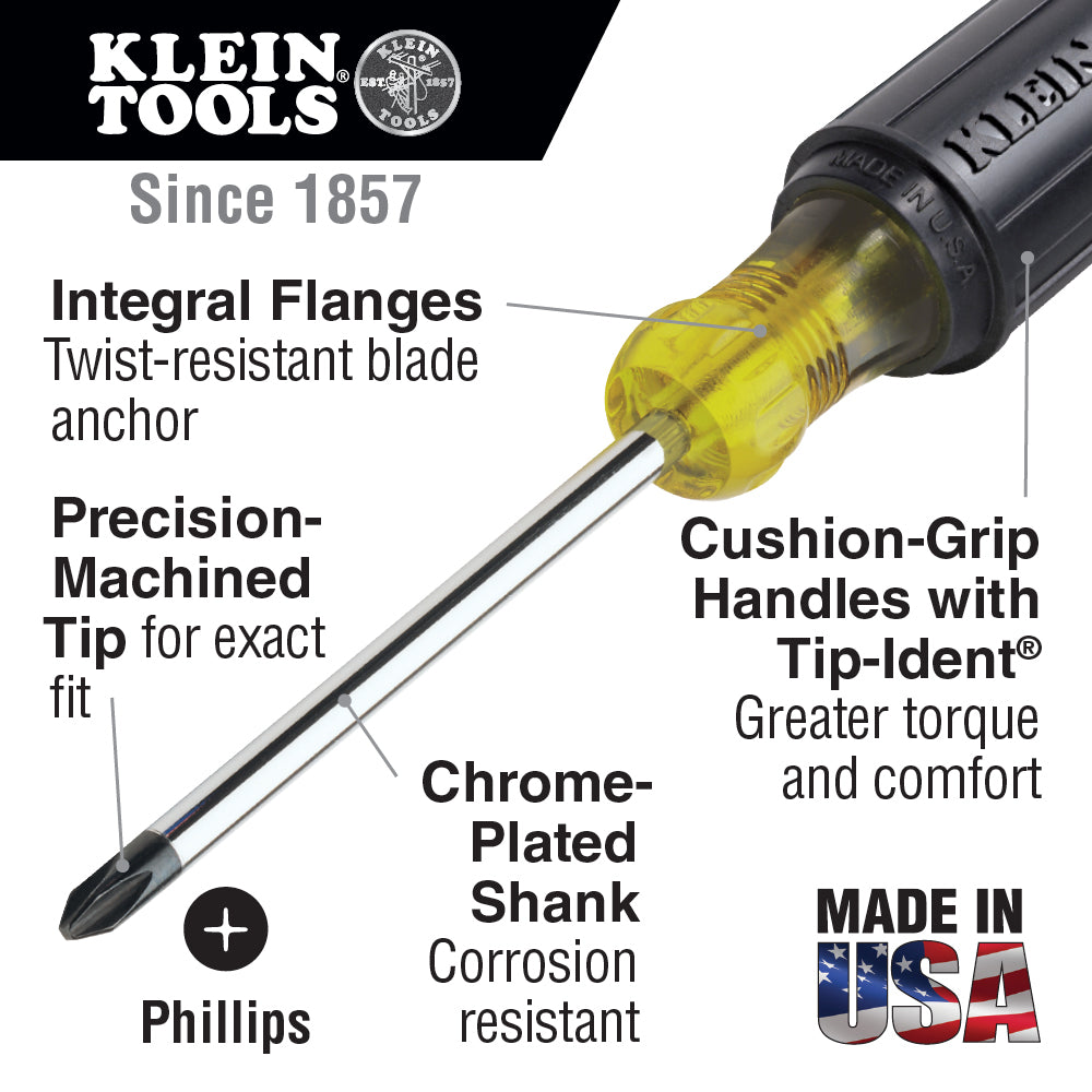 Klein Tools #2 Phillips Screwdriver 10" Round Shank