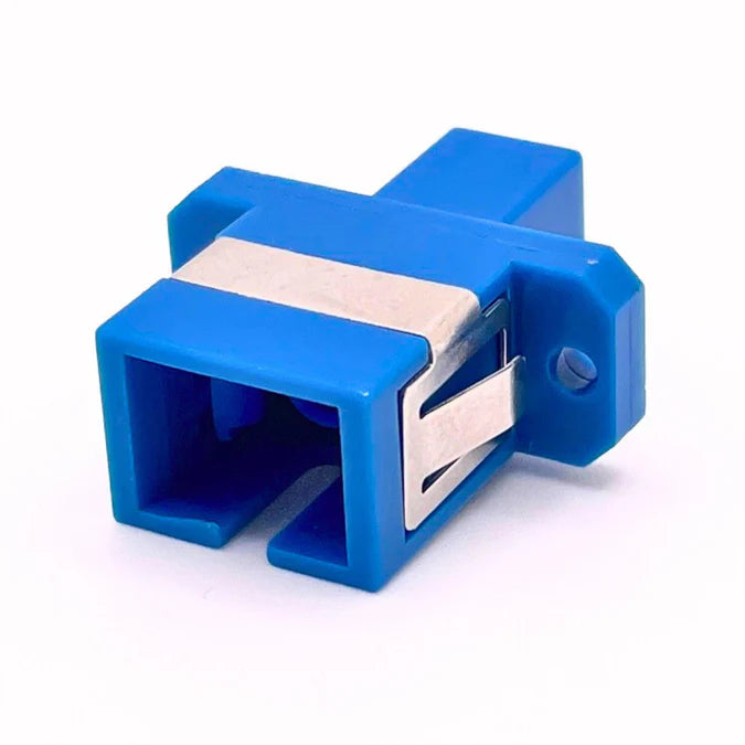 LC/UPC Female to SC/UPC Female Hybrid Simplex OS2 Single Mode Fiber Optic Adapter with Flange