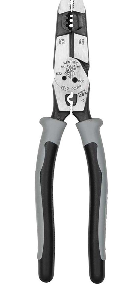 Klein Tools Hybrid Pliers with Crimper, Fish Tape Puller and Wire Stripper