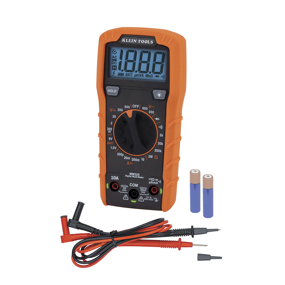 Klein Tools Digital Multimeter, Manual-Ranging, 600V