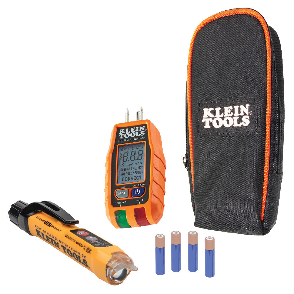 Premium Dual-Range NCVT and GFCI Receptacle Tester Electrical Test Kit - Klein Tools