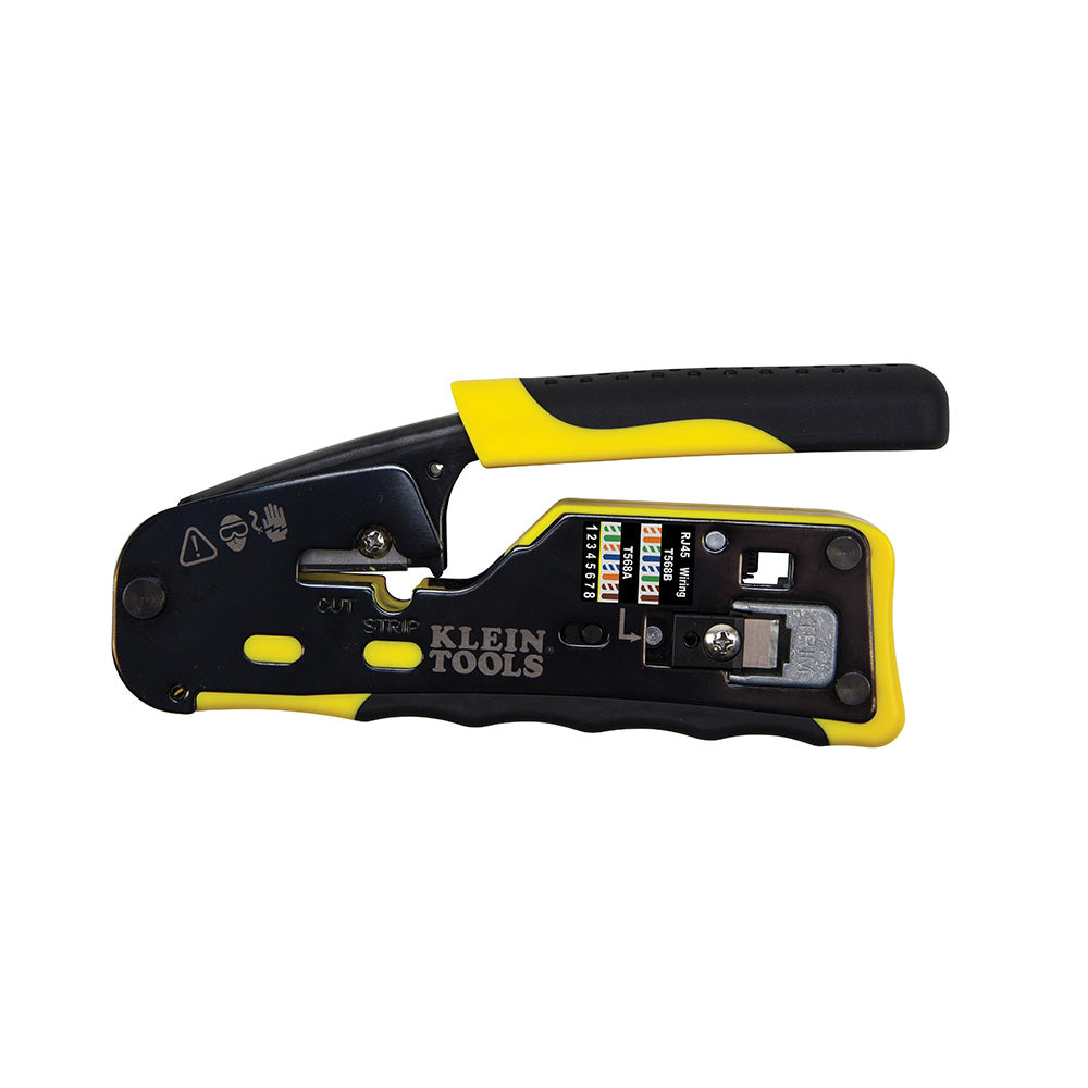 Ratcheting Cable Crimper / Stripper / Cutter, for Pass-Thru - Klein Tools