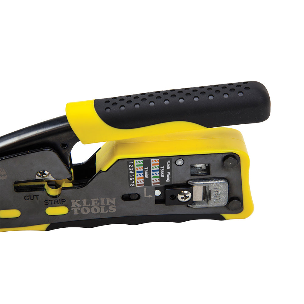 Ratcheting Cable Crimper / Stripper / Cutter, for Pass-Thru - Klein Tools