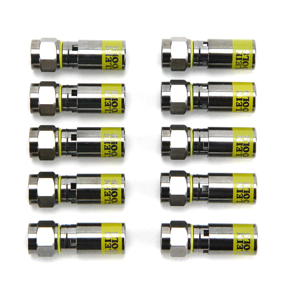 Klein Tools Universal F Compression Connectors RG6/6Q 10-Pack
