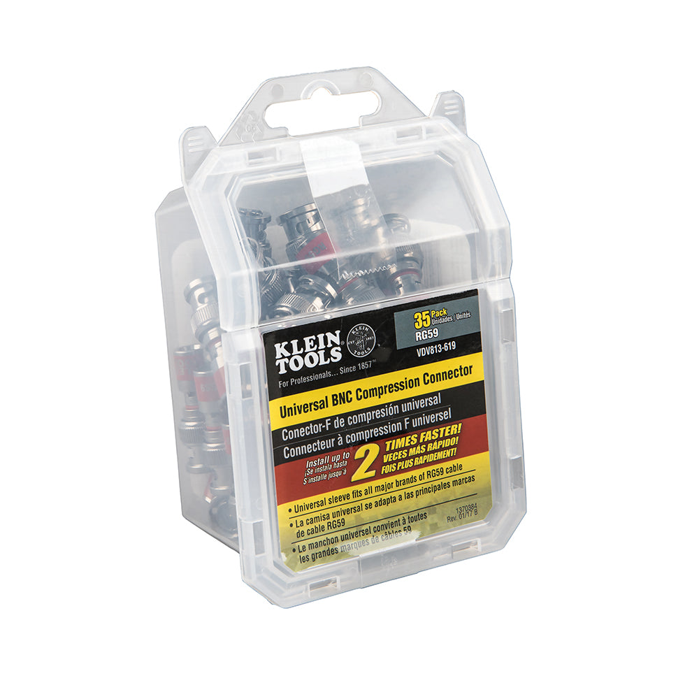 Klein Tools Universal BNC Compression Connectors RG59 35-Pack