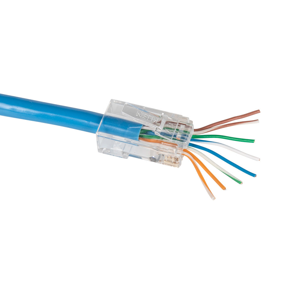 Klein Tools Pass-Thru Modular Data Plug, RJ45-CAT6, 50-Pack